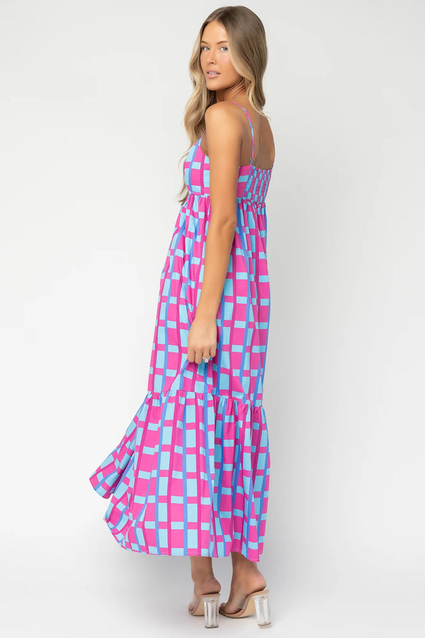 Rita Maxi Dress | Pink + Blue