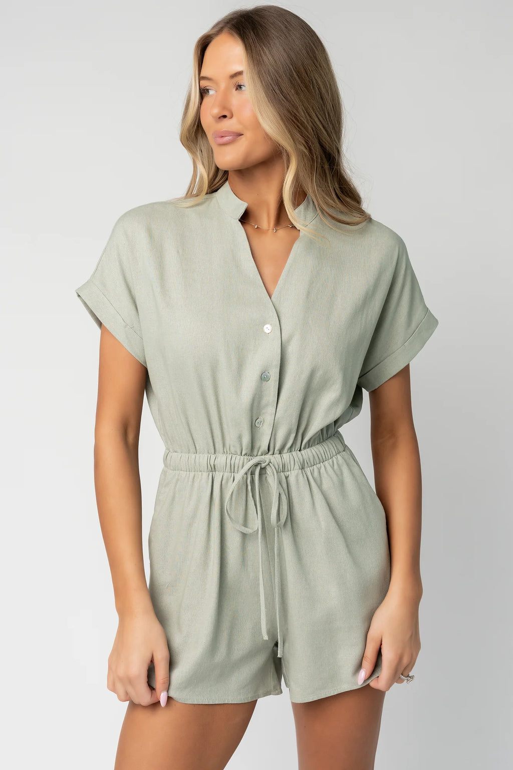 Winnie Romper | Light Sage