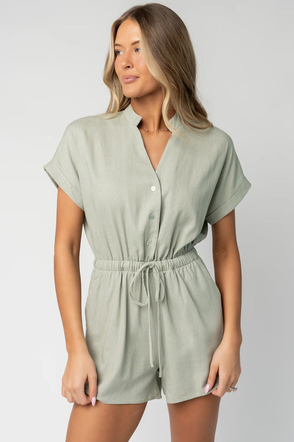 Winnie Romper | Light Sage