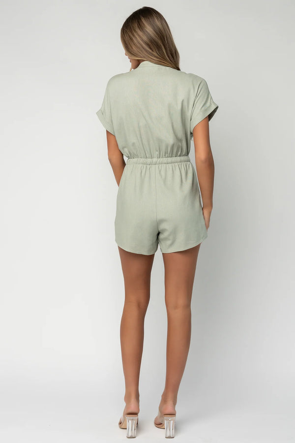 Winnie Romper | Light Sage