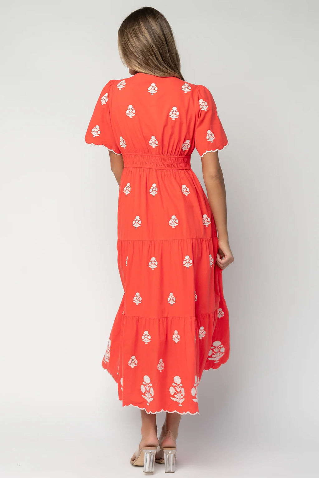Delilah Embroidered Maxi Dress | Red