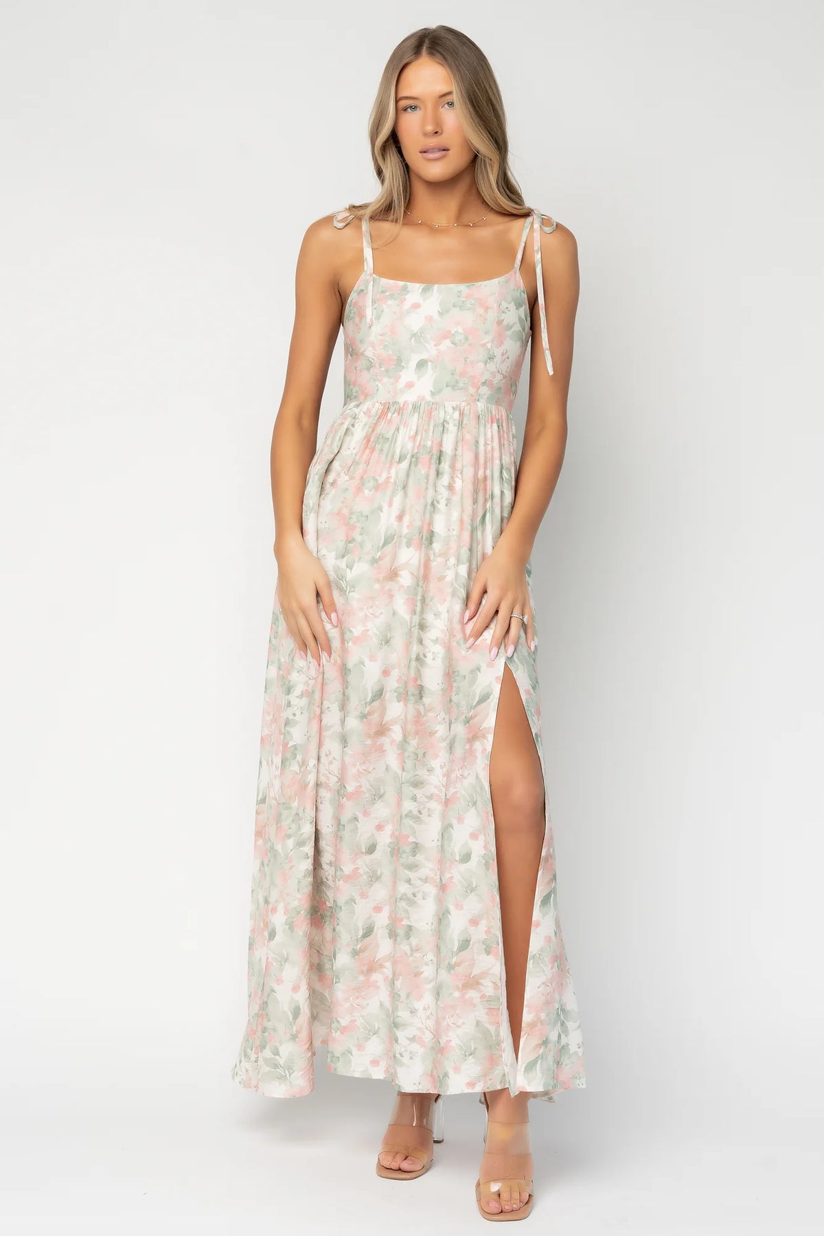 Elton Maxi Dress | Sage + Blush Floral Main image