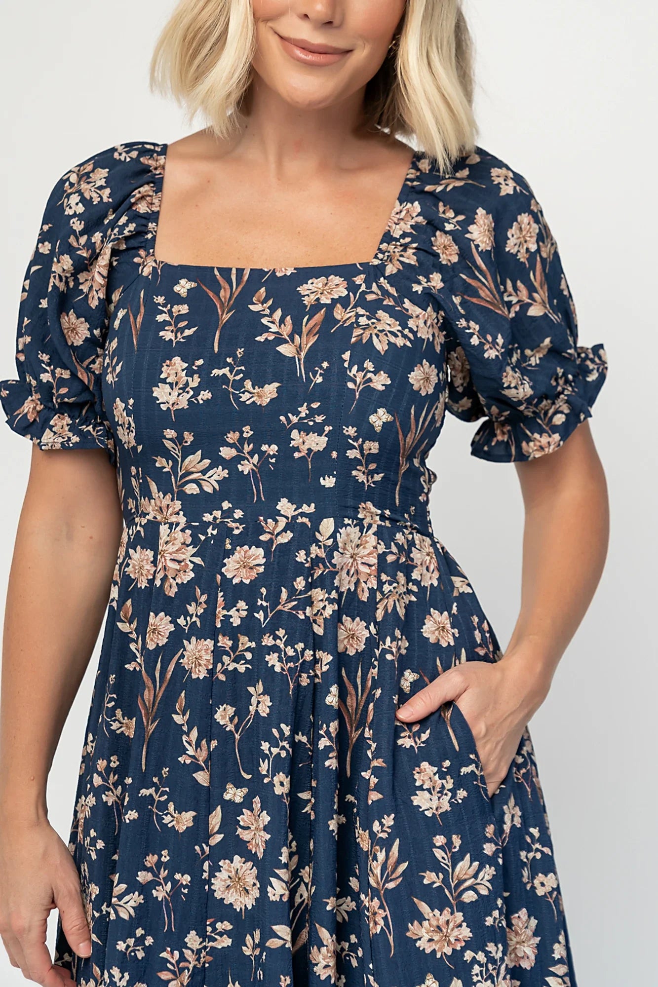 Addison Maxi Dress | Dark Blue Floral Secondary image