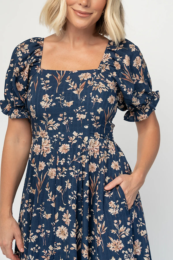 Addison Maxi Dress | Dark Blue Floral
