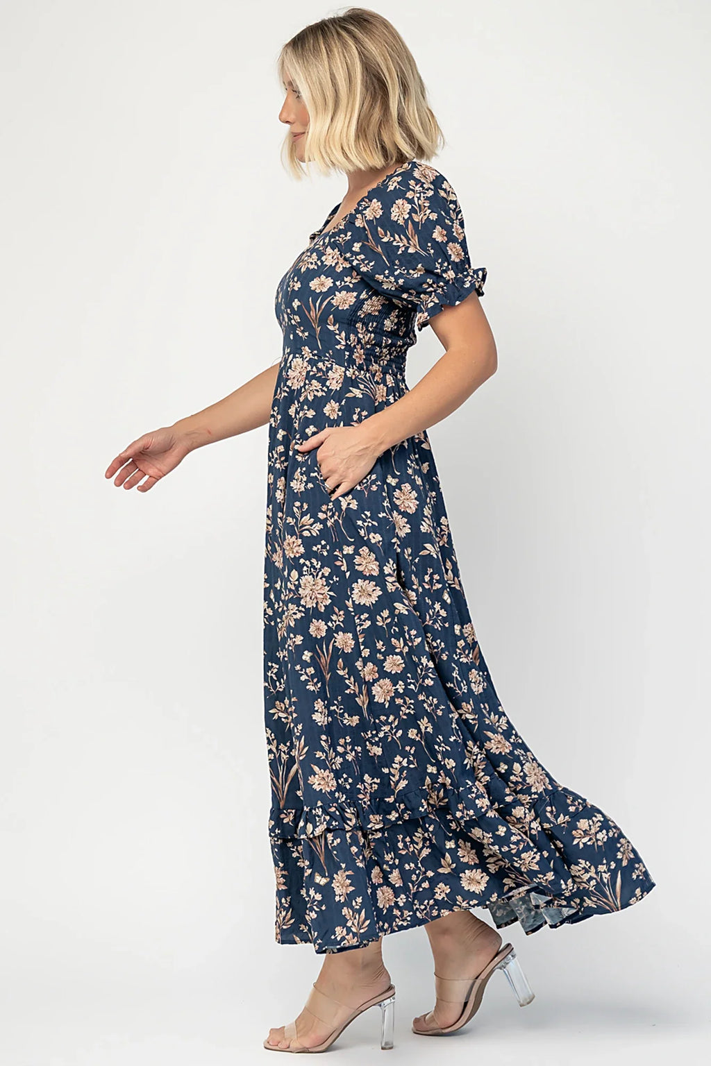 Addison Maxi Dress | Dark Blue Floral