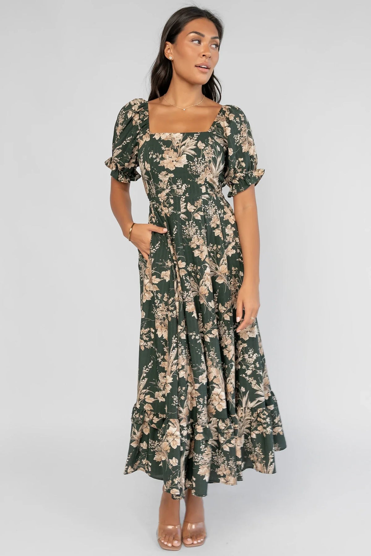 Addison Maxi Dress | Green + Natural Main image