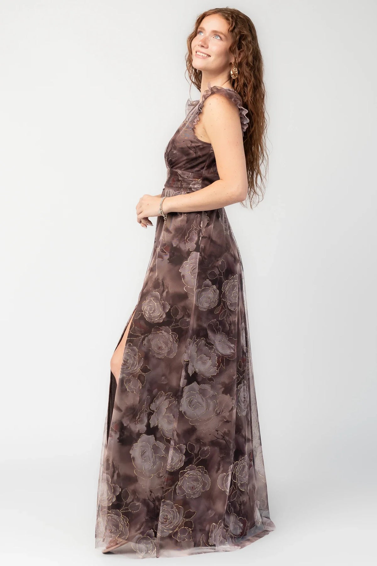 Adelyn Maxi Dress | Deep Clove Metallic