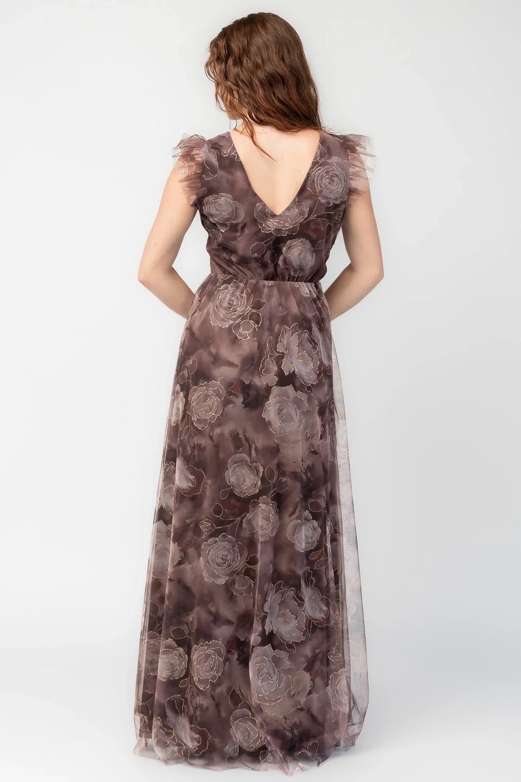 Adelyn Maxi Dress | Deep Clove Metallic