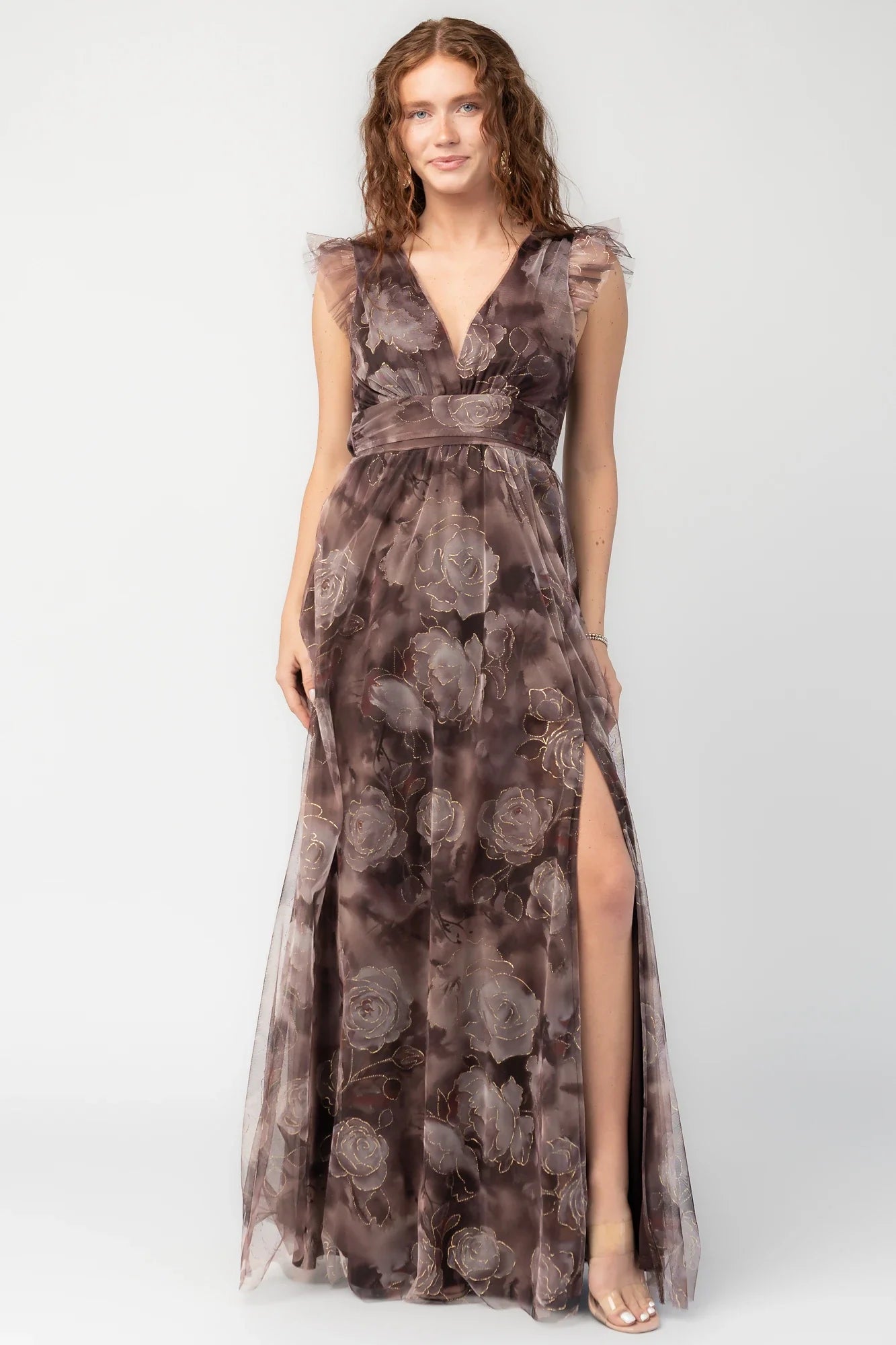 Adelyn Maxi Dress | Deep Clove Metallic Secondary image
