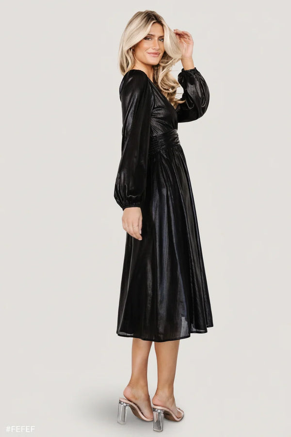 Aisha Shimmer Dress | Black