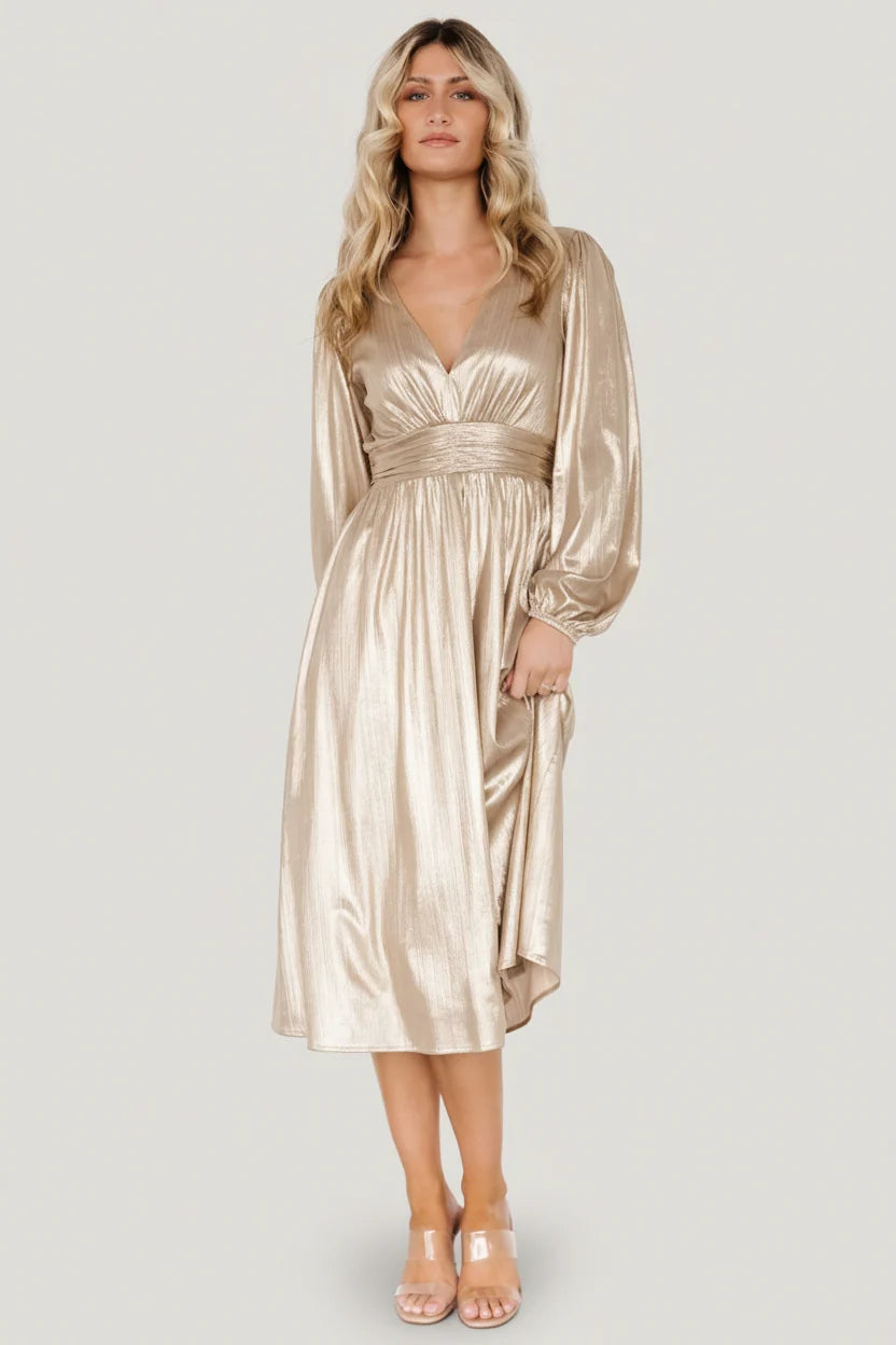 Aisha Shimmer Dress | Champagne Main image