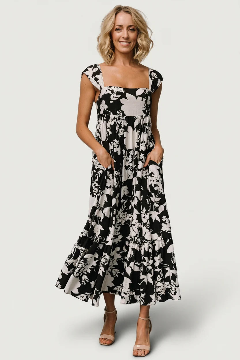 Aita Maxi Dress | Black + Ivory Floral Main image