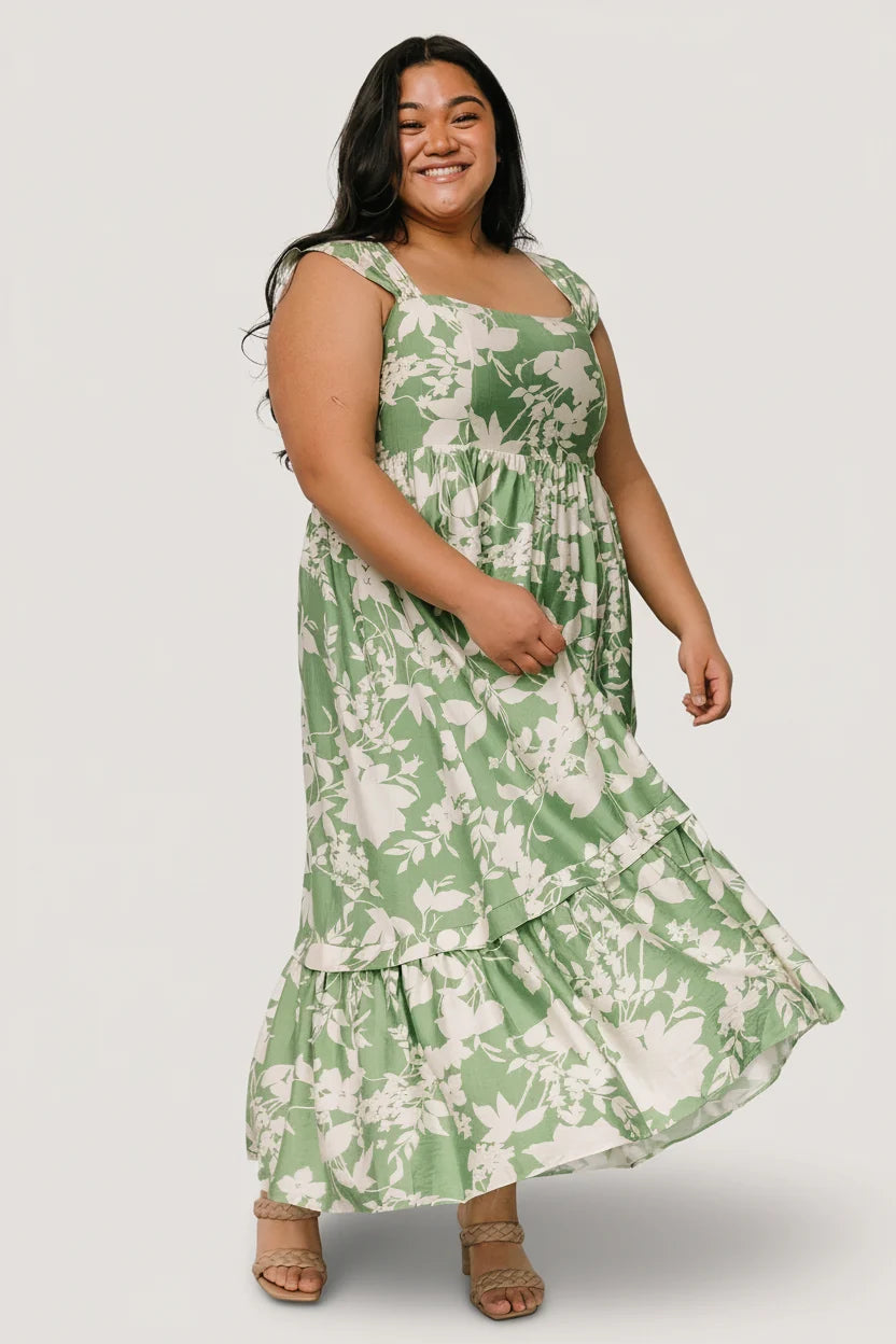 Aita Maxi Dress | Green + Ivory Floral Main image
