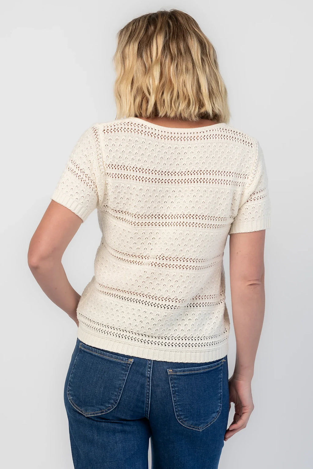 Albon Open Knit Top | Cream