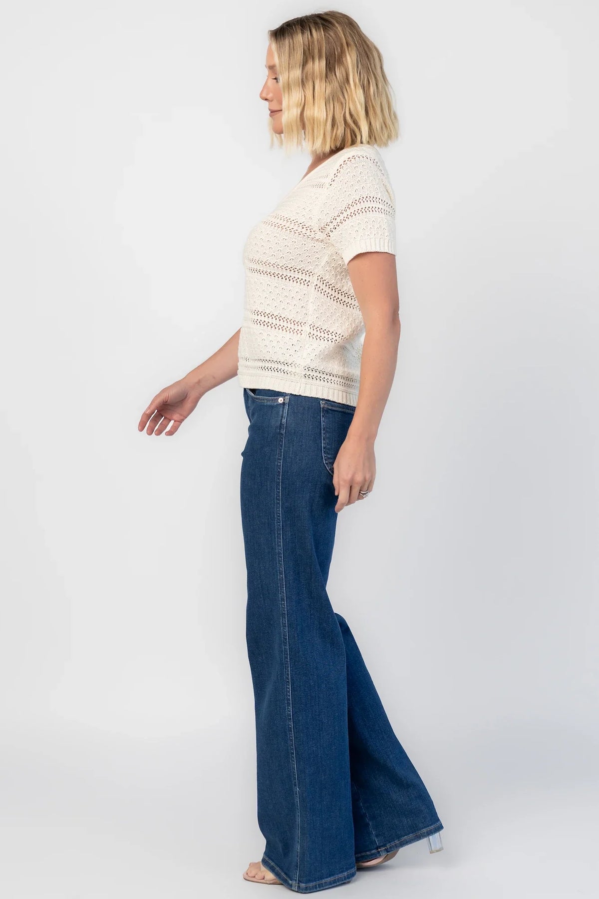 Albon Open Knit Top | Cream