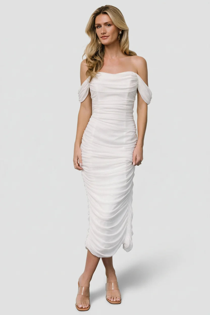 Alessandra Mesh Midi Dress | Off White Main image
