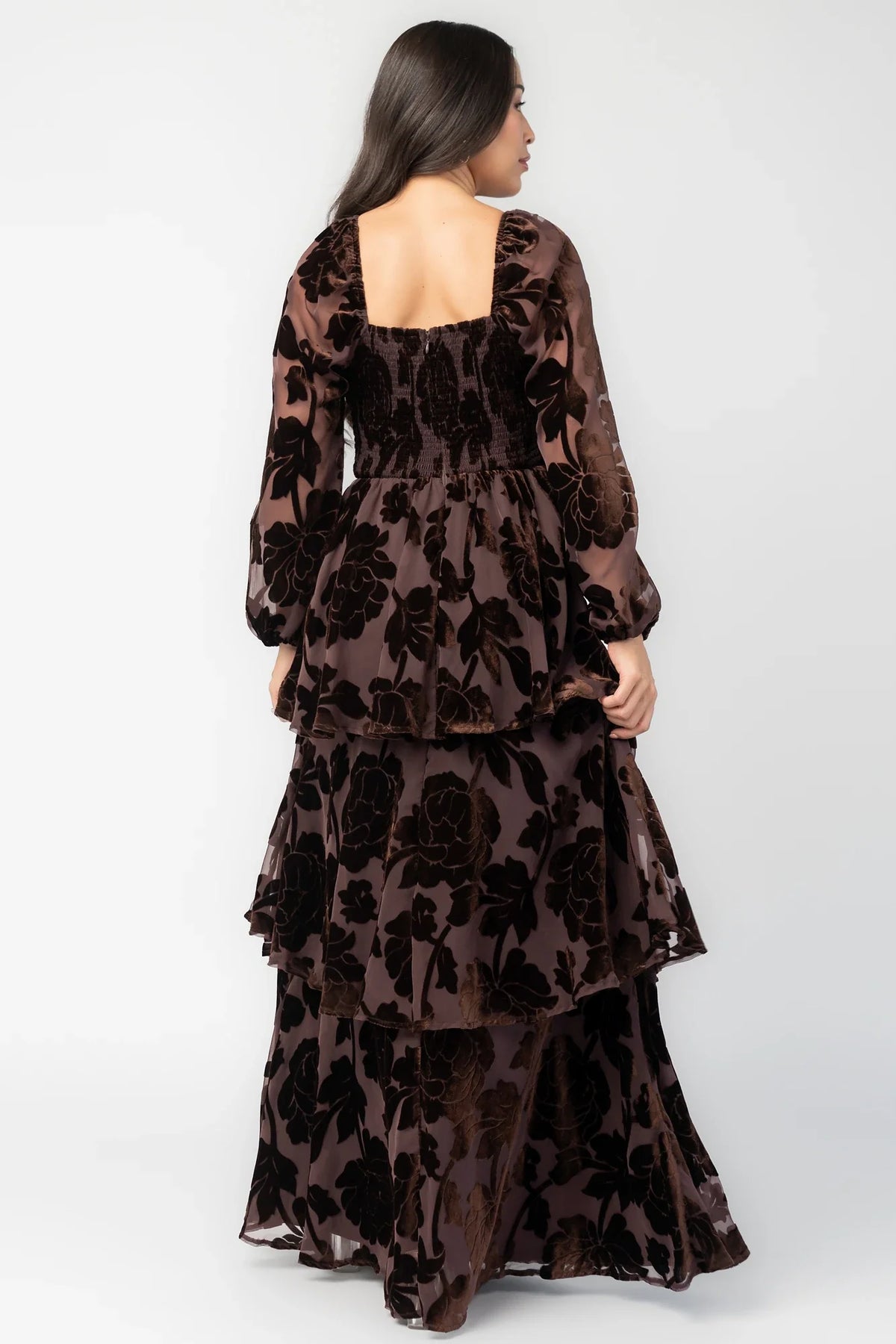 Alexandra Velvet Maxi Dress | Dark Brown