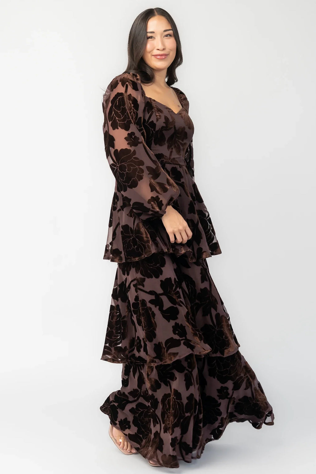 Alexandra Velvet Maxi Dress | Dark Brown