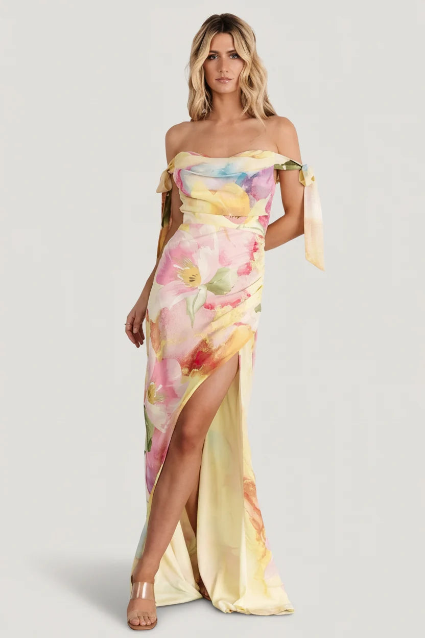 Allegra Off Shoulder Maxi Dress | Multi Floral Main image