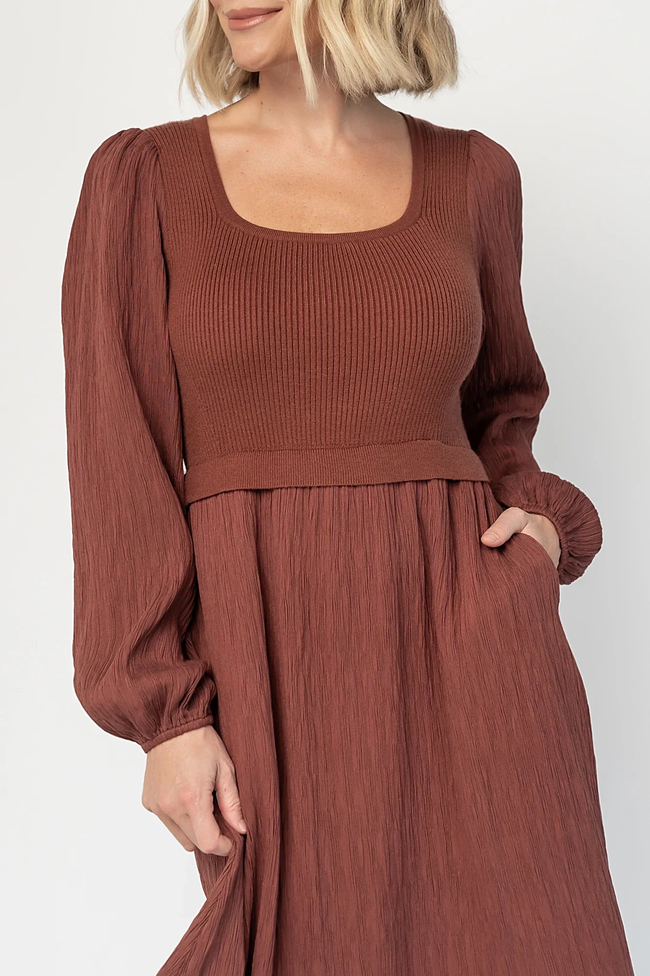 Alva Sweater Dress | Dusty Mahogany Secondary image