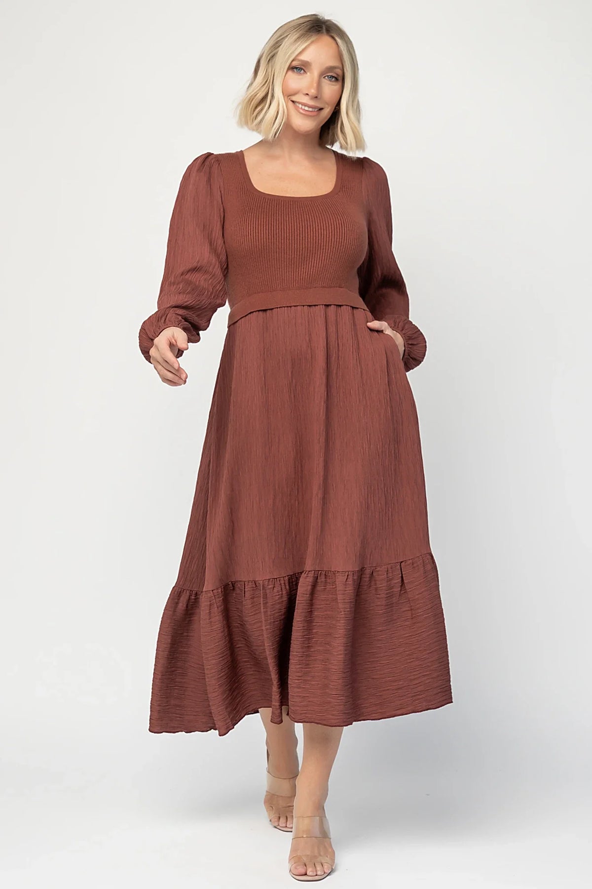 Alva Sweater Dress | Dusty Mahogany