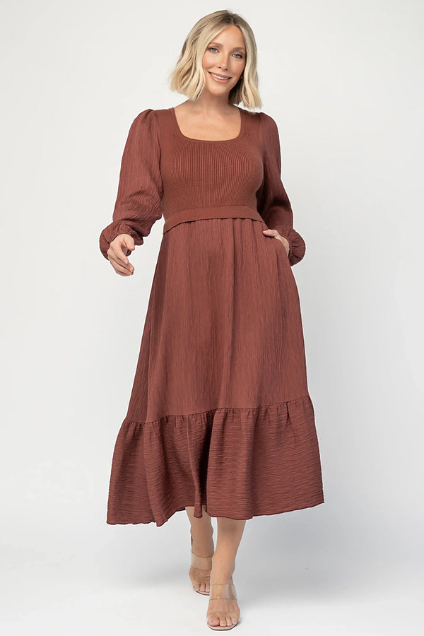 Alva Sweater Dress | Dusty Mahogany