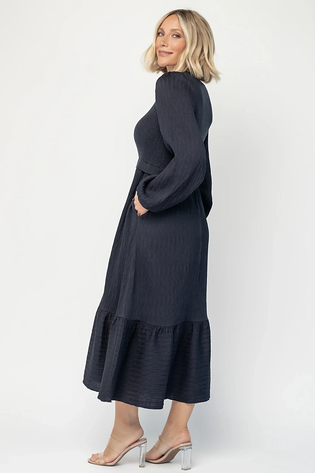 Alva Sweater Dress | Dusty Navy