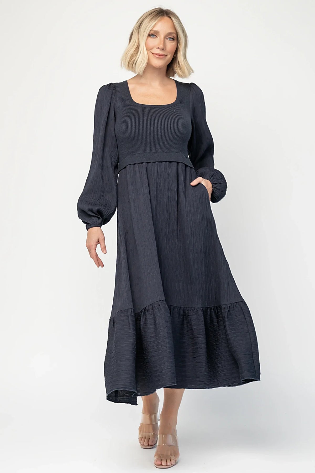 Alva Sweater Dress | Dusty Navy Main image