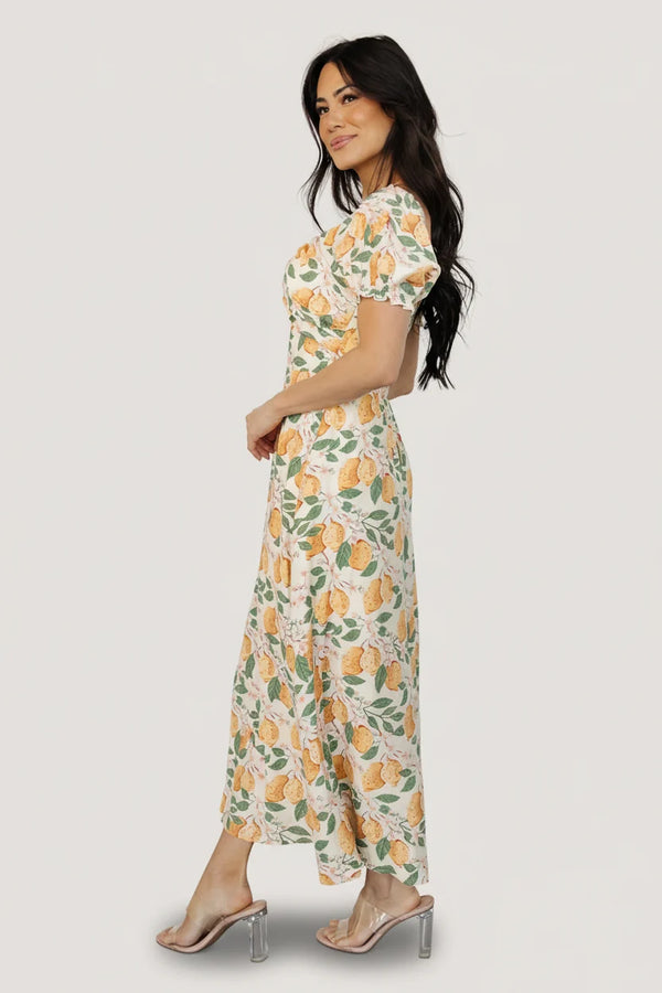 Amalfi Midi Dress | Lemon Print