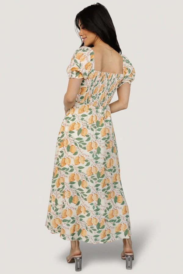 Amalfi Midi Dress | Lemon Print