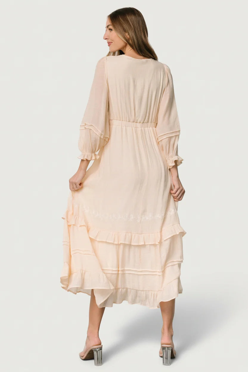 Amberlee Embroidered Dress | Cream Secondary image