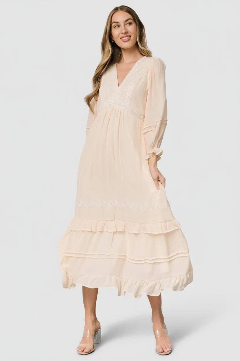 Amberlee Embroidered Dress | Cream Main image