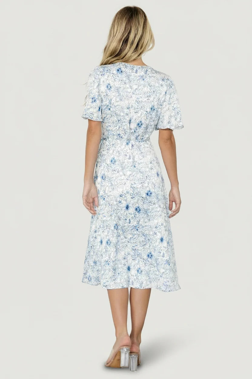 Amelie Wrap Midi Dress | Blue Print