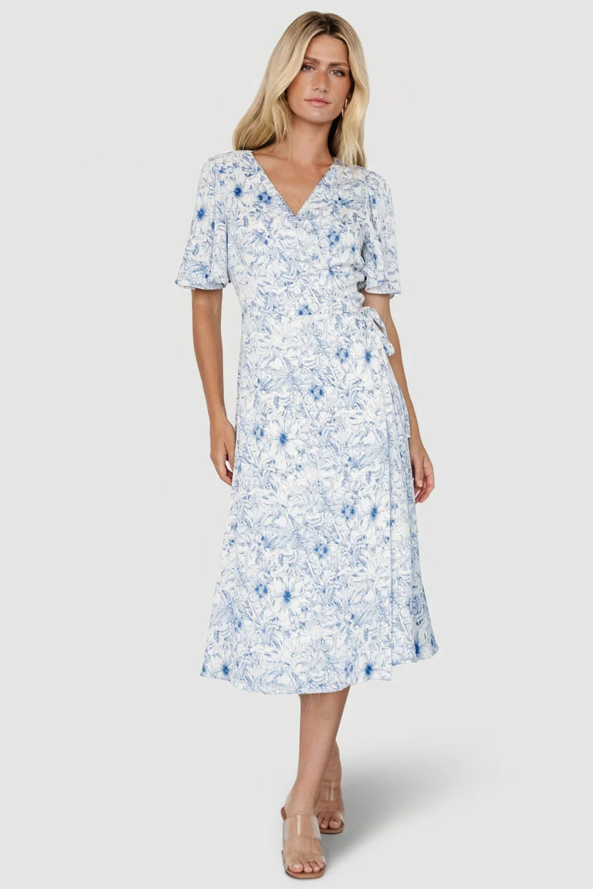 Amelie Wrap Midi Dress | Blue Print Main image