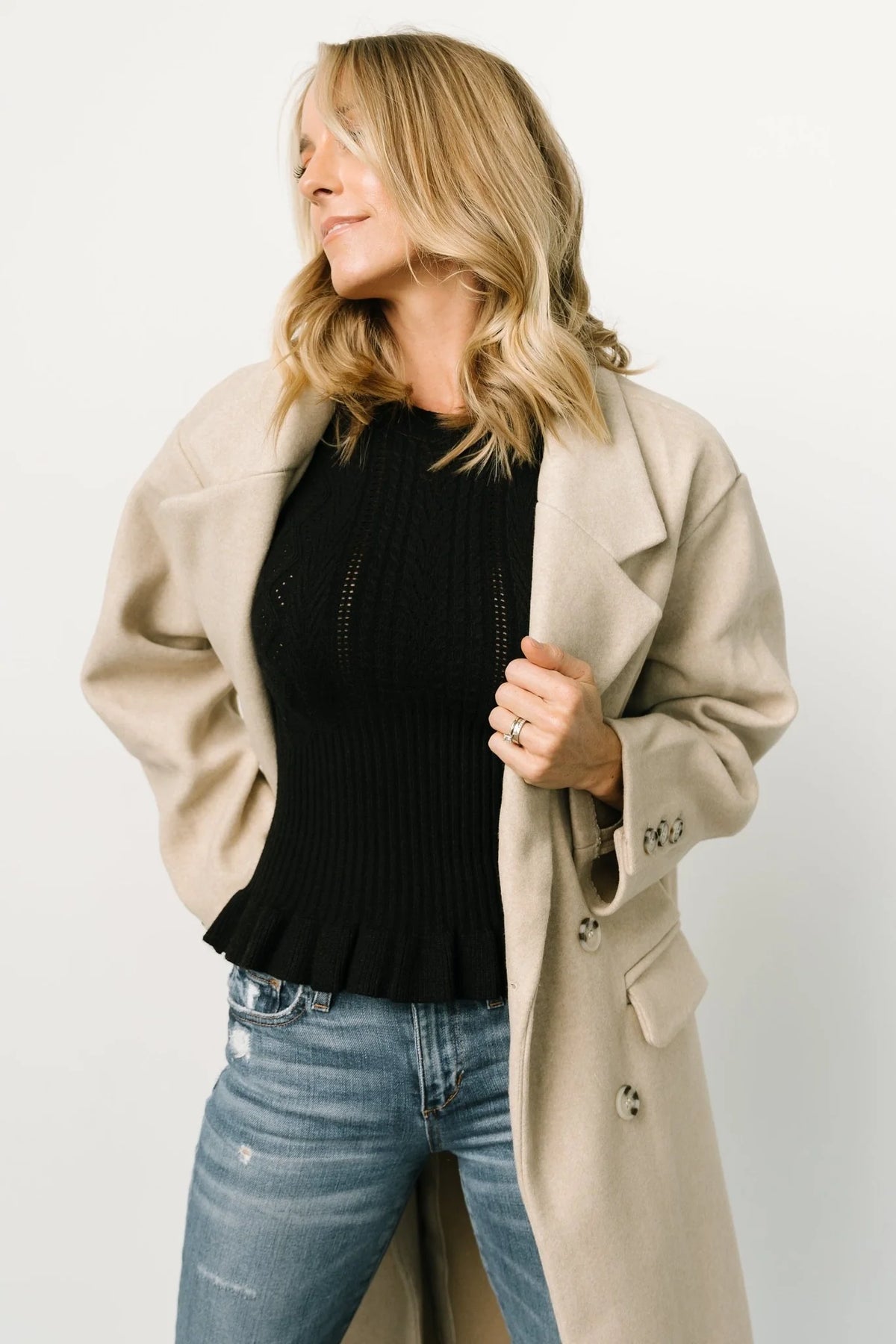 Anderson Double Breasted Coat | Natural