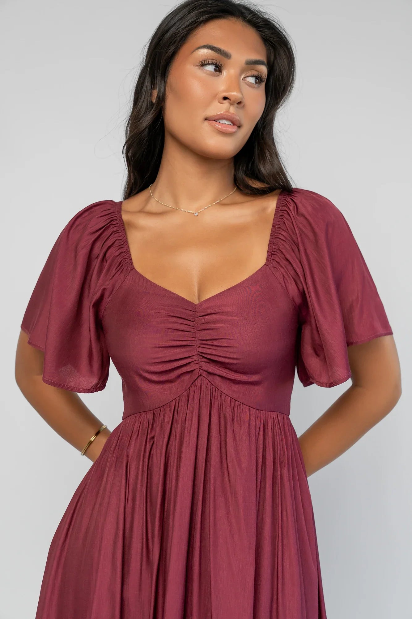 Anisa Midi Dress | Burgundy Secondary image