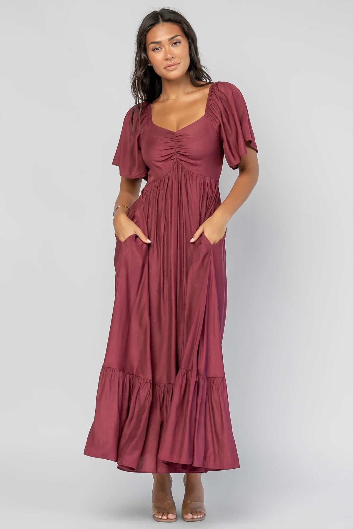 Anisa Midi Dress | Burgundy Main image