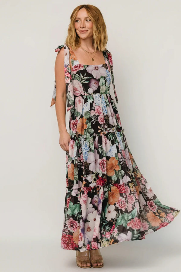 Anita Maxi Dress | Black Multi Floral