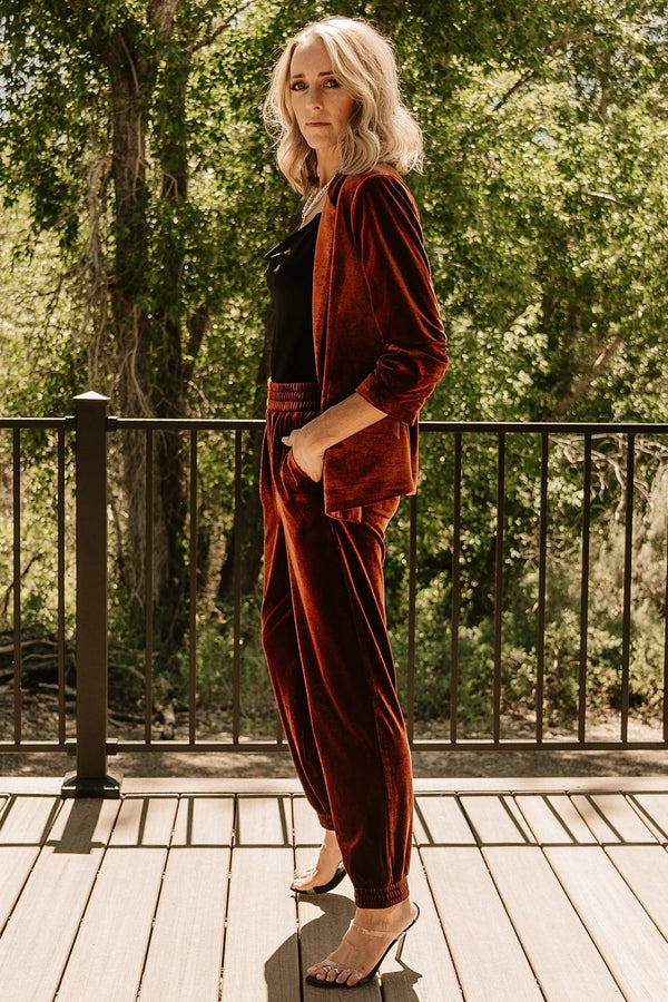 Archie Velvet Jogger Pants | Cinnamon