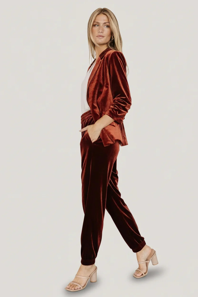 Archie Velvet Jogger Pants | Cinnamon