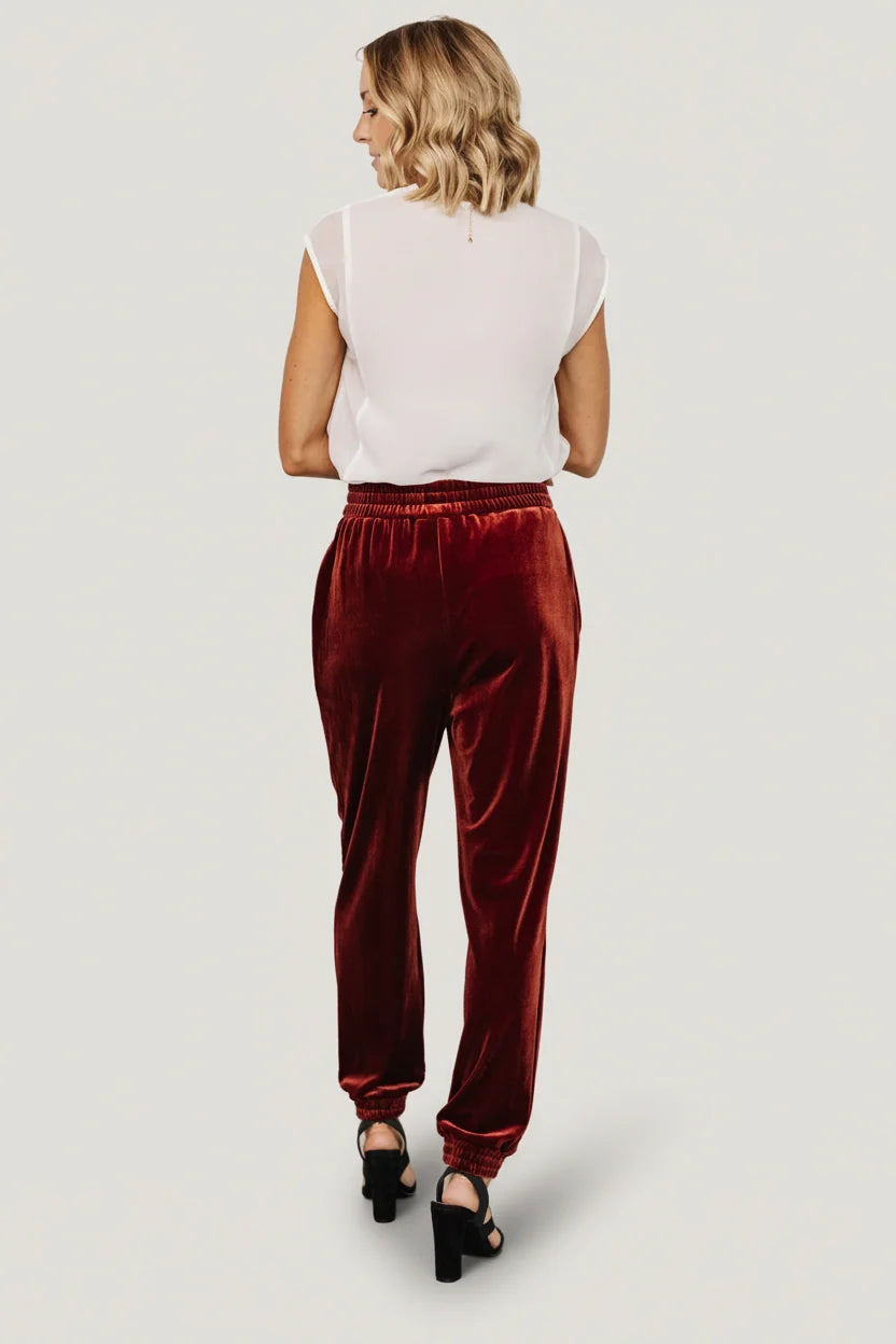 Archie Velvet Jogger Pants | Cinnamon