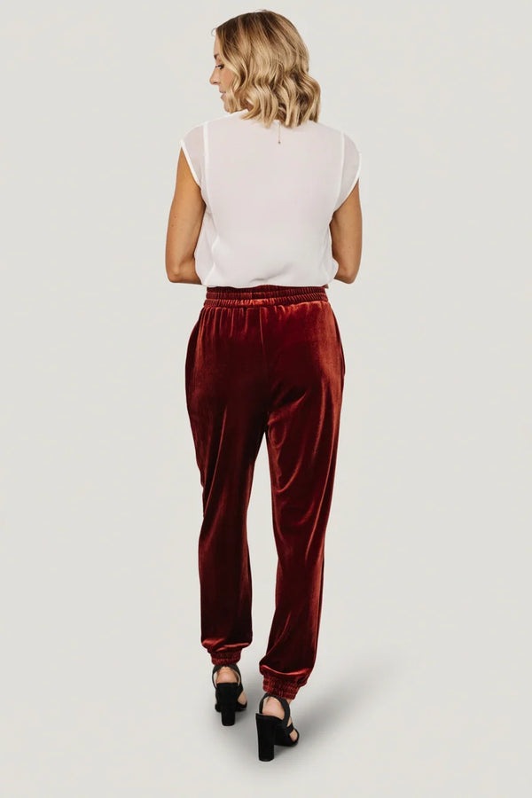 Archie Velvet Jogger Pants | Cinnamon