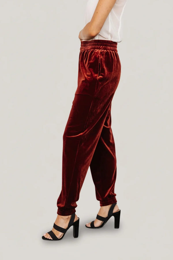 Archie Velvet Jogger Pants | Cinnamon