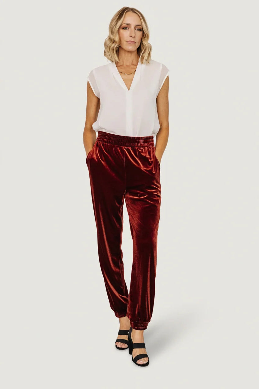 Archie Velvet Jogger Pants | Cinnamon