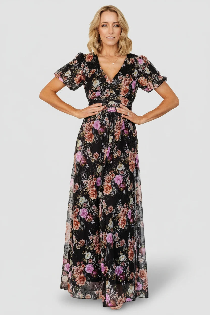 Ardley Maxi Dress | Black Multi Floral Secondary image