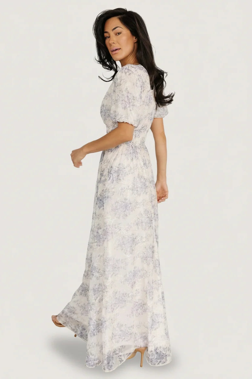 Ardley Maxi Dress | Cream + Blue