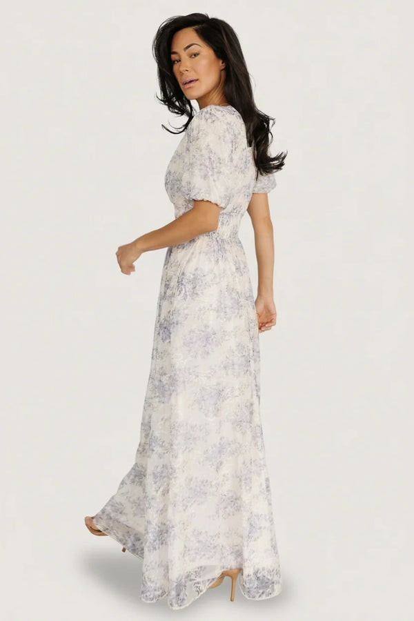 Ardley Maxi Dress | Cream + Blue