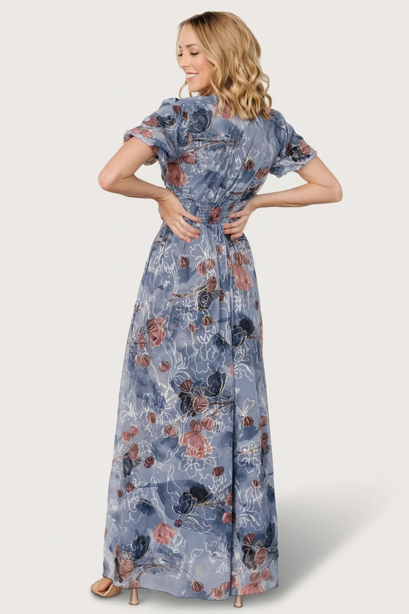Ardley Maxi Dress | Slate Print