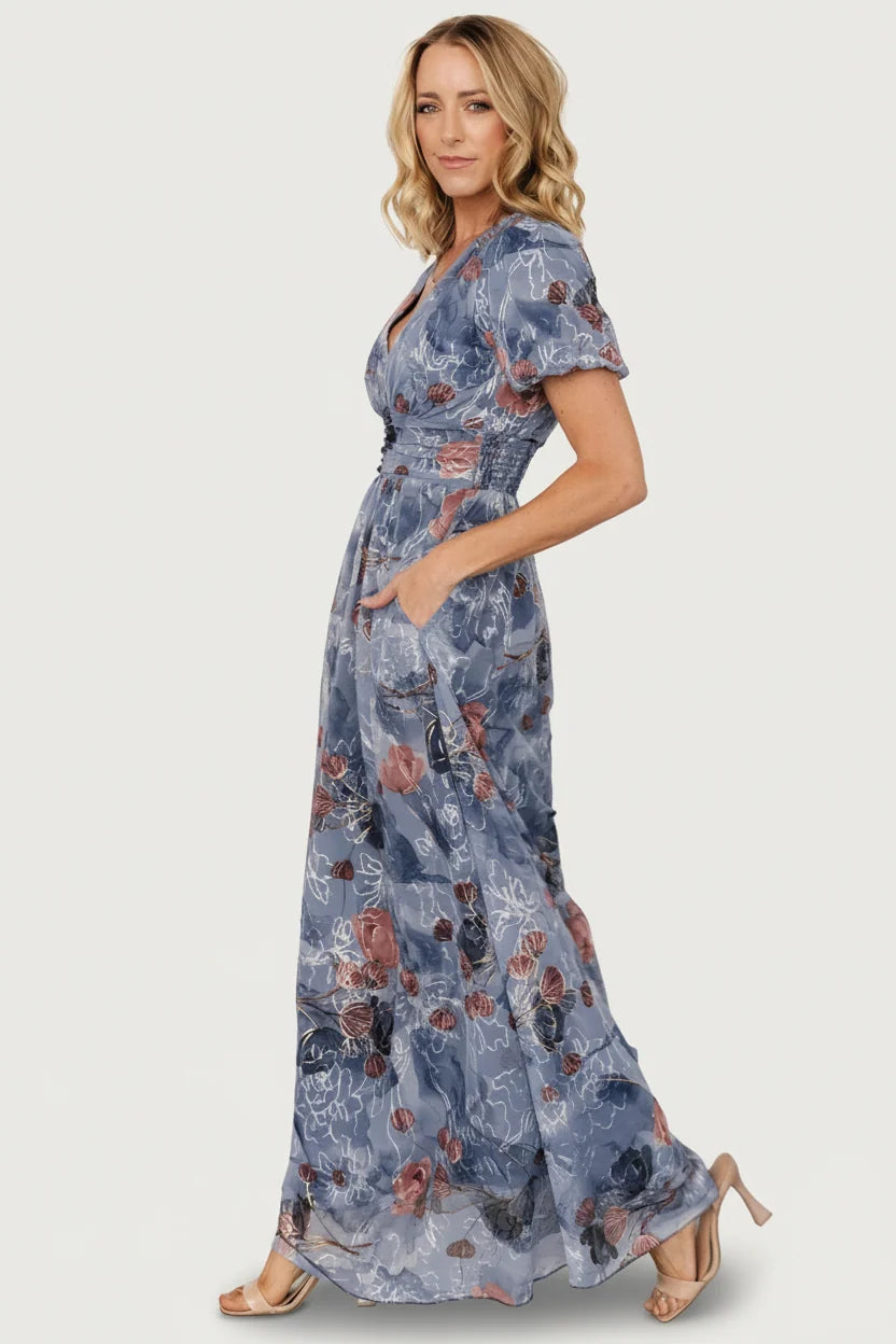 Ardley Maxi Dress | Slate Print
