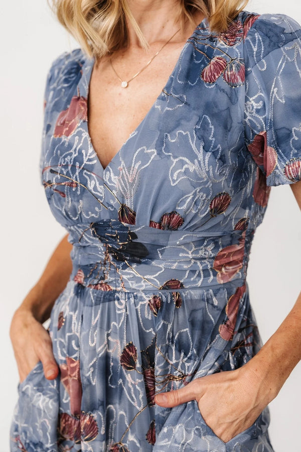 Ardley Maxi Dress | Slate Print